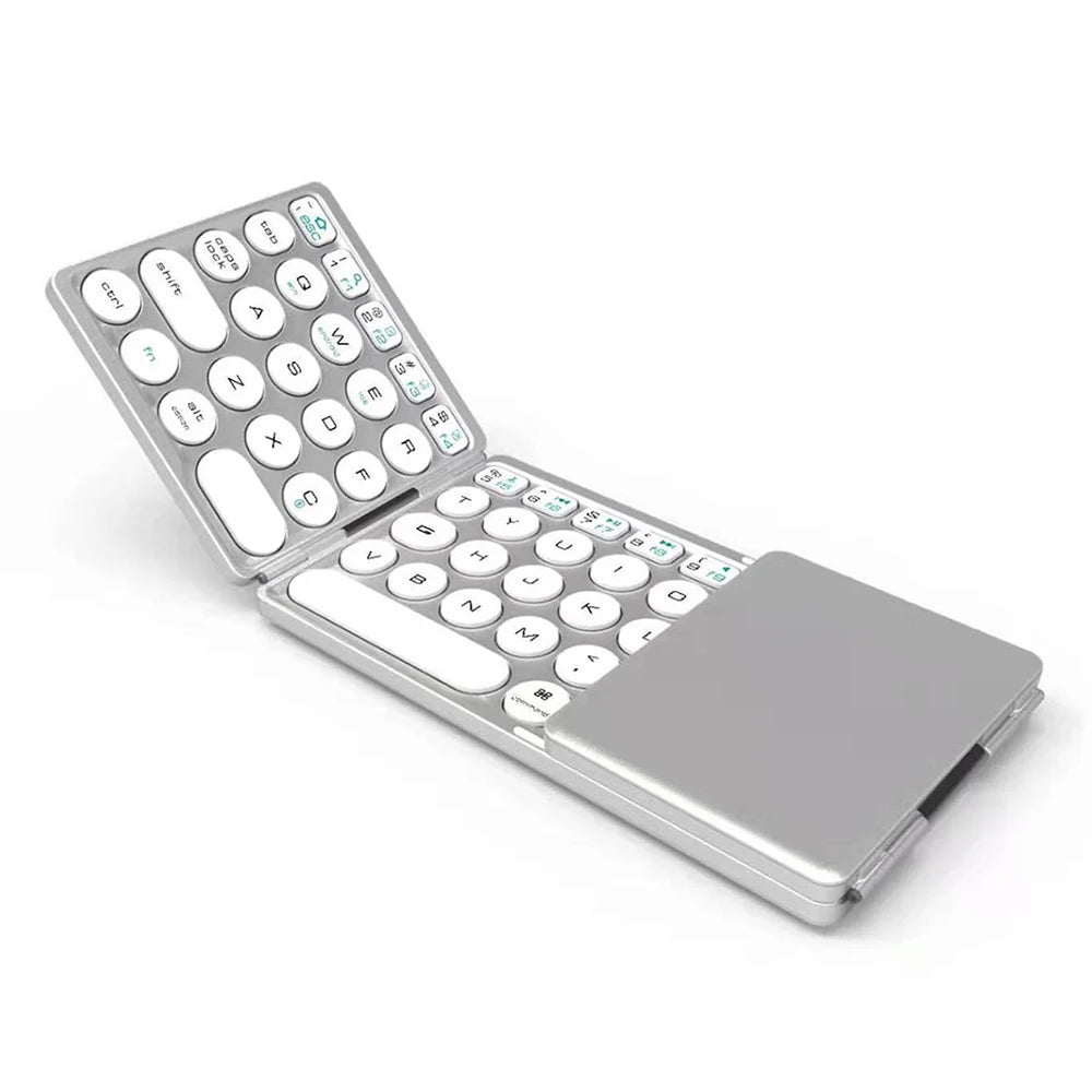 Tri-Folding Bluetooth 5.1 Mini Keyboard With Optional Touchpad