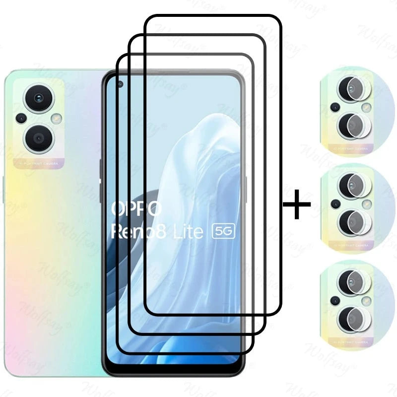 Full Cover Tempered Glass Camera Screen Protector for Oppo Reno 7/8 Lite