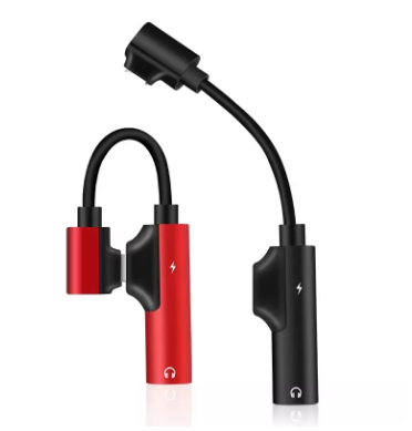 2-in-1 Dual Lightning to 3.5mm Audio Adapter Jack Charging Converter