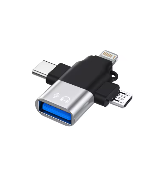 3-in-1 OTG Adapter USB 3.0 to Micro USB Type-C Lightning