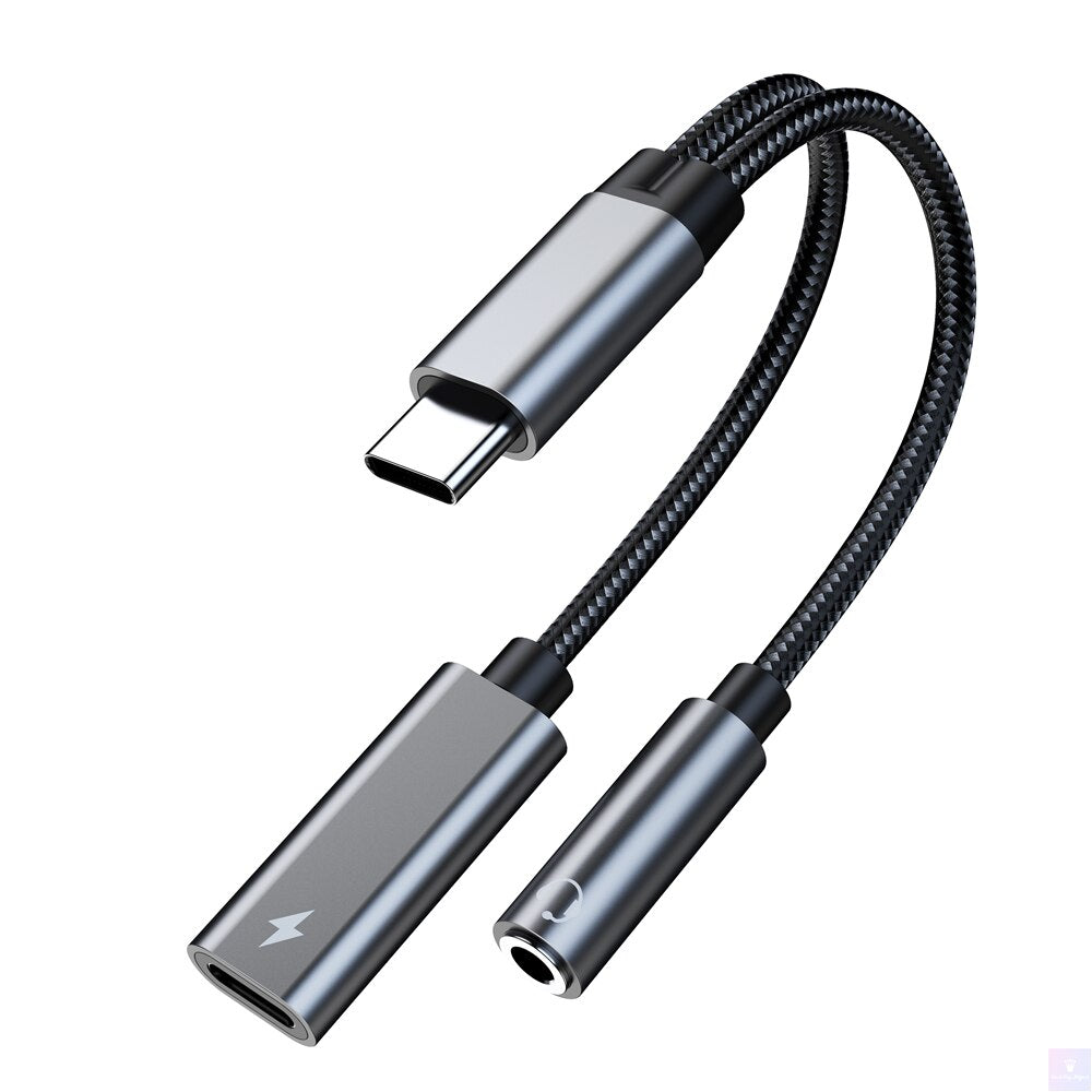 USB-C to 3.5mm Headphone Charging Adapter Splitter