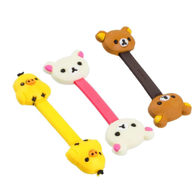 Cute Cartoon Cable Organiser Mobile Phone USB Protector Cover Winder Tie