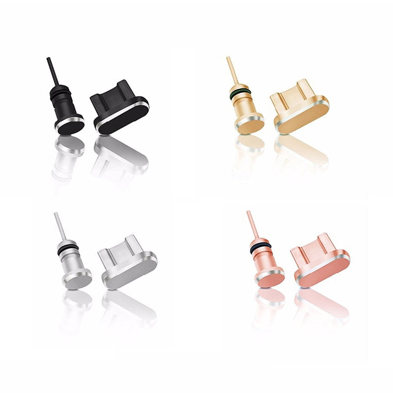 3.5mm Jack Metal Micro USB Charging Dust Port Earphone Plug