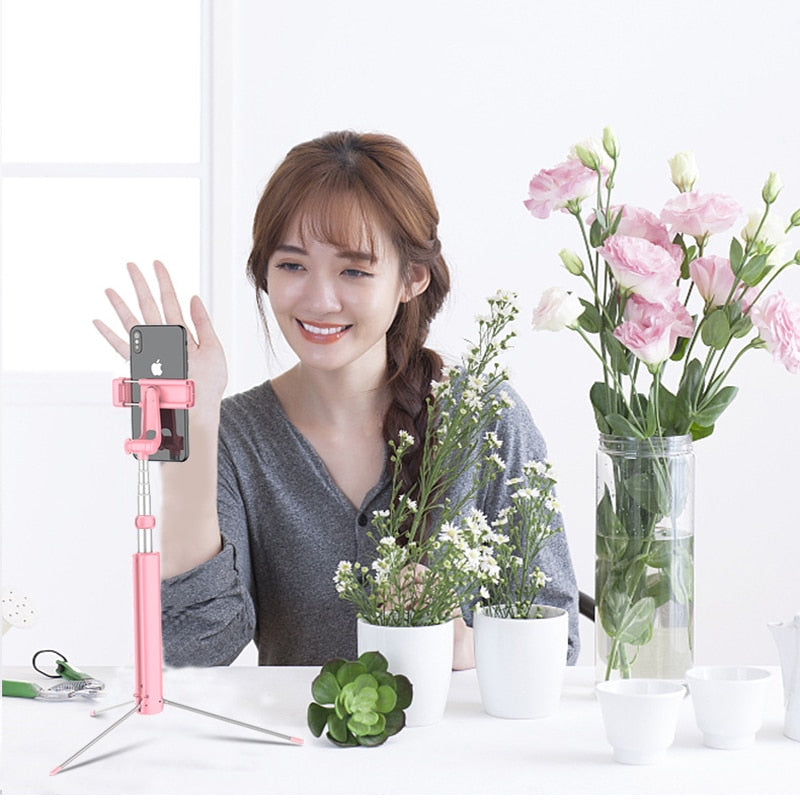 Selfie Dimmable Fill Light LED Wireless Bluetooth Stick Tripod