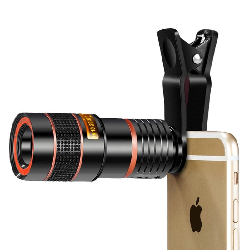 Universal 8x 12x Zoom Clip Lens for Smartphone Cellphone