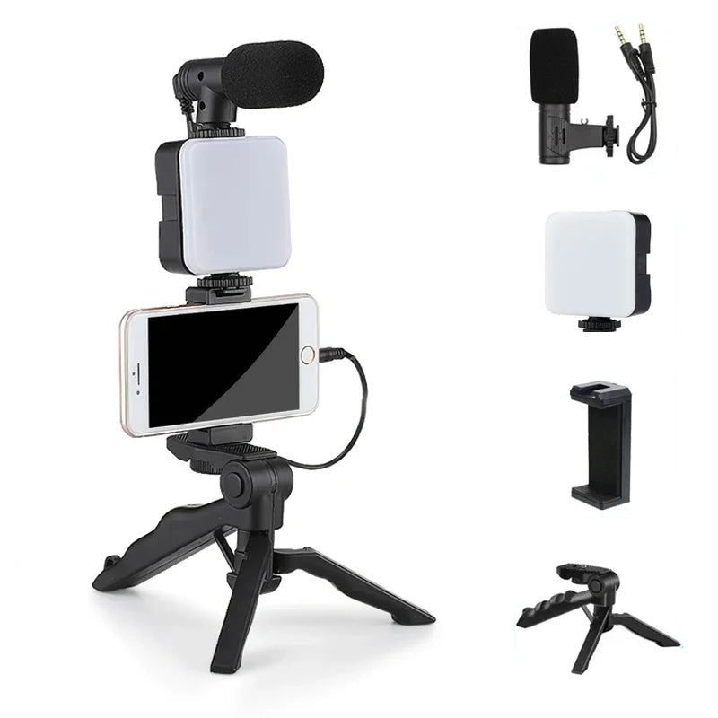 Smartphone Vlogging Kit With Tripod Fill Light