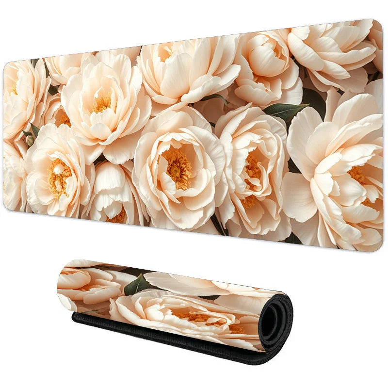 Large Botanical Green Floral Plant Mouse Pad