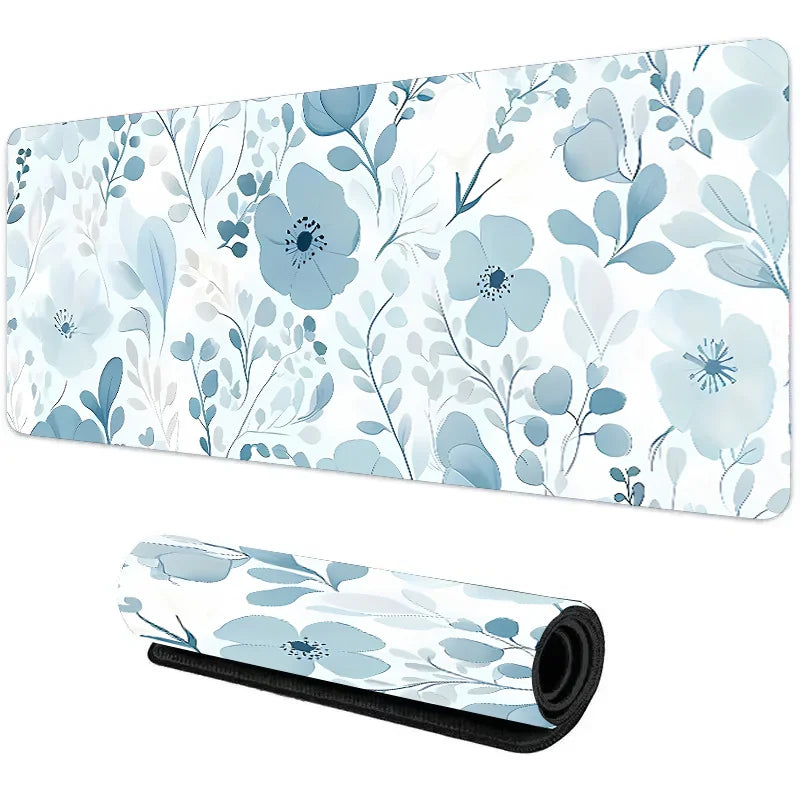 Large Botanical Green Floral Plant Mouse Pad