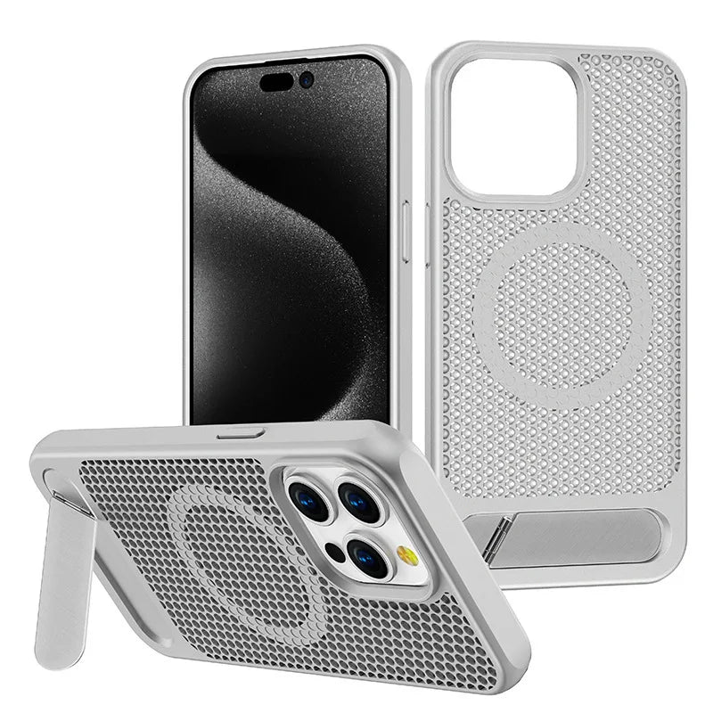 iPhone 11/12/13/14/15 Heat Dissipation Metal Holder Magnetic Case Max/Pro