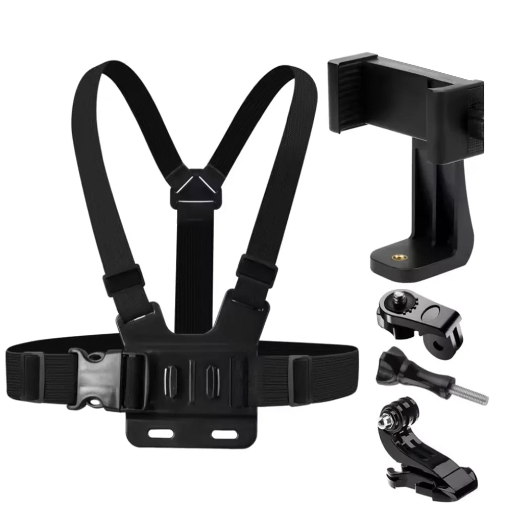 Mobile Smartphone Chest Mount Strap Holder Kit