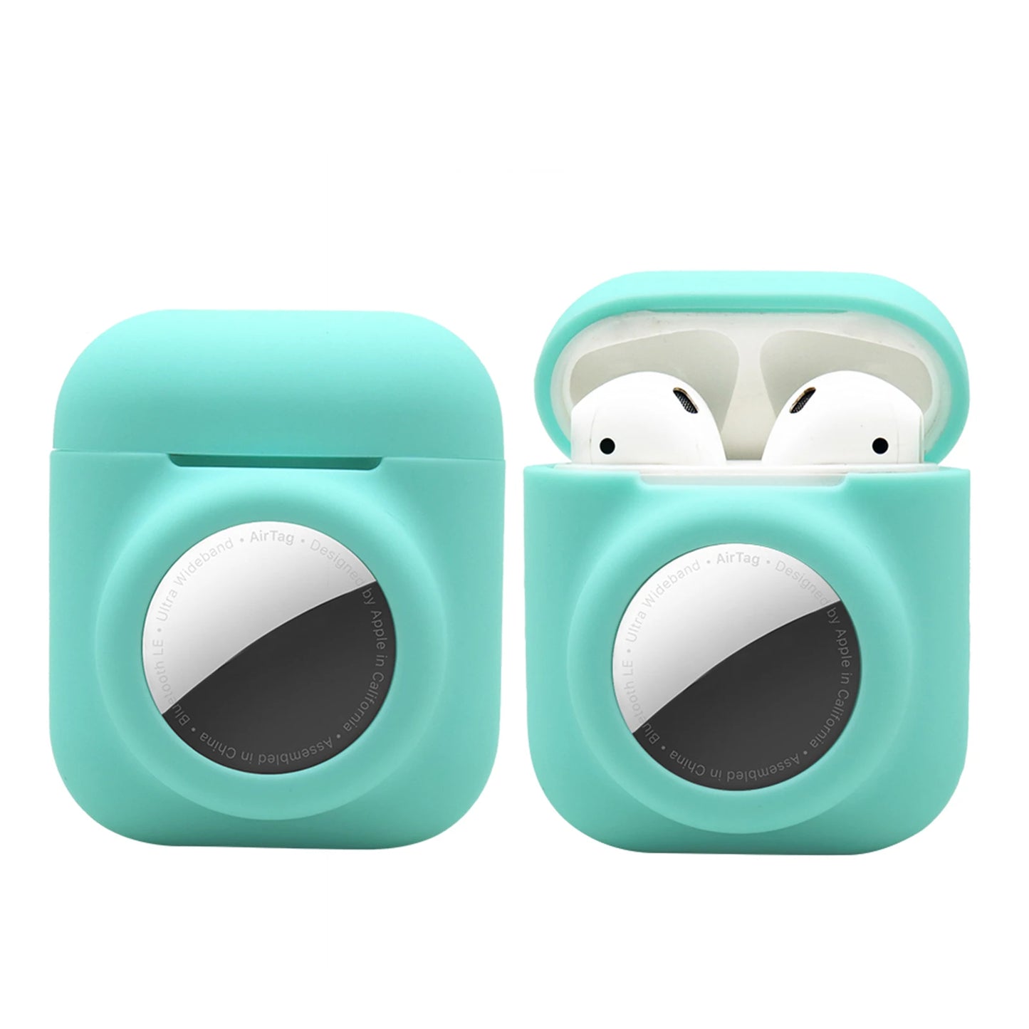 2-in-1 Soft Silicone Protective Skin Case for AirPods AirTag