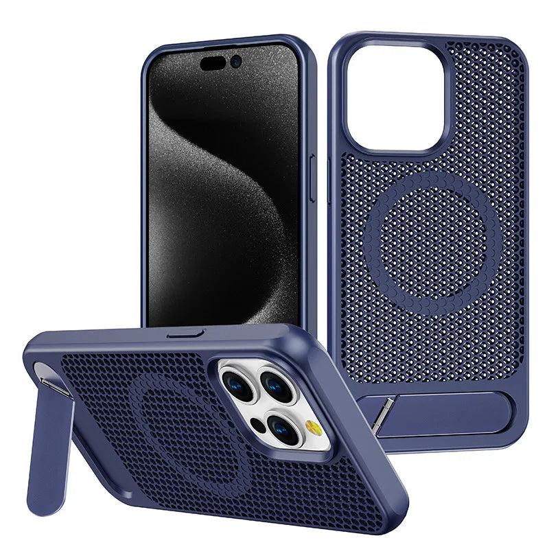 iPhone 11/12/13/14/15 Heat Dissipation Metal Holder Magnetic Case Max/Pro