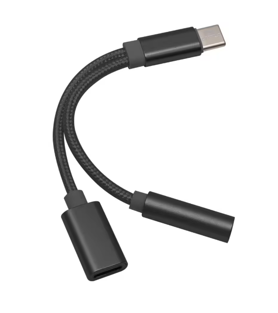 Type-C to 3.5mm AUX Audio Splitter Earphone Jack Adapter