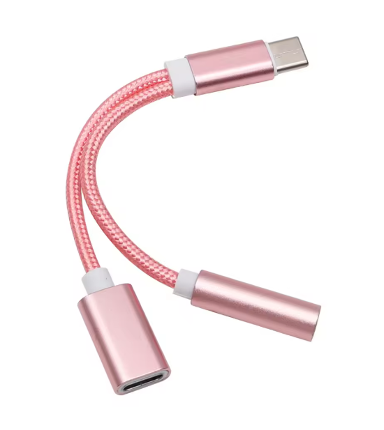 Type-C to 3.5mm AUX Audio Splitter Earphone Jack Adapter