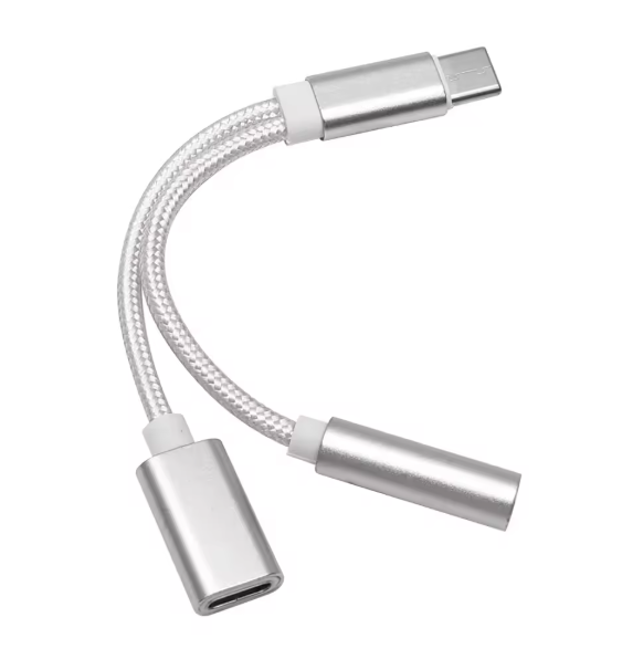 Type-C to 3.5mm AUX Audio Splitter Earphone Jack Adapter