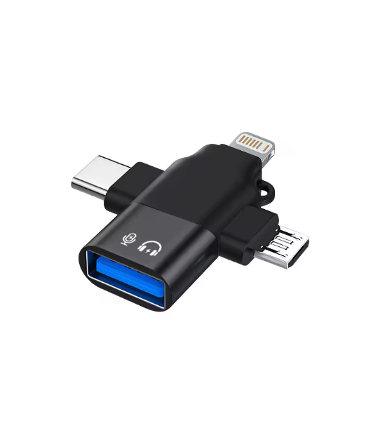 3-in-1 OTG Adapter USB 3.0 to Micro USB Type-C Lightning