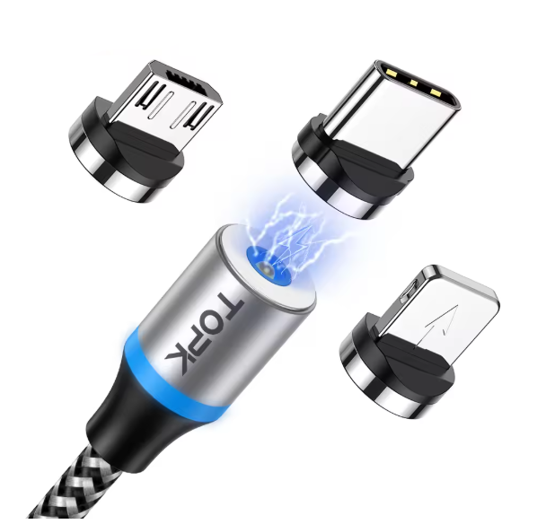 3-in-1 LED Magnetic Cable Micro USB Cable USB Type-C