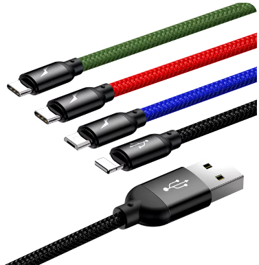 4-in-1 Lightning Micro Type-C Fast-Charging USB Cable