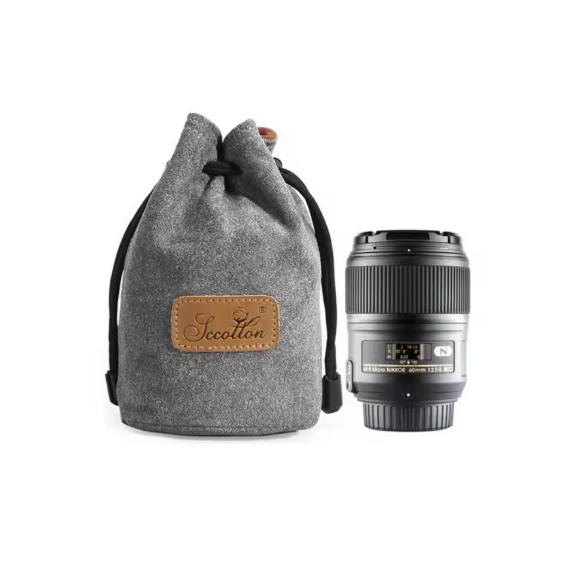 Soft Camera Drawstring Bag