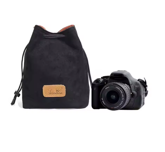 Soft Camera Drawstring Bag