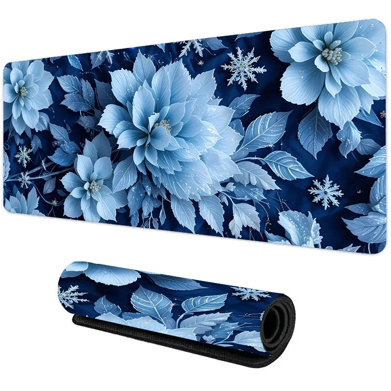 Large Botanical Green Floral Plant Mouse Pad