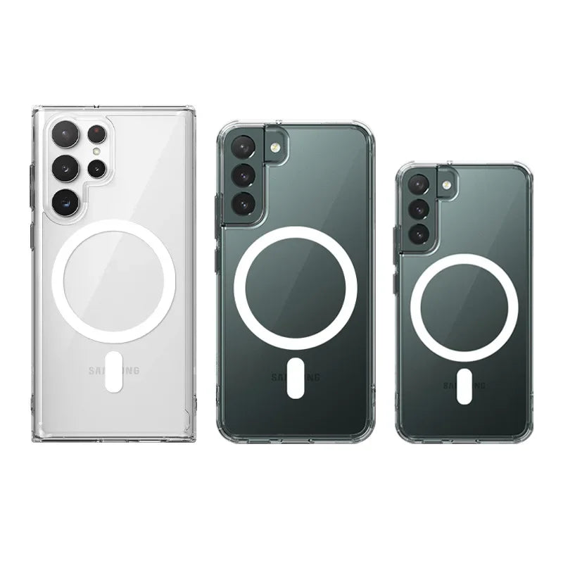 Clear MagSafe Phone Case for Samsung Galaxy S22/S23/S24 Plus Ultra