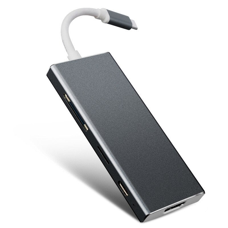 7-in-11 USB-C Phone Laptop Docking Station USB 3.0 HDMI RJ45 SD Type-C USB Hub