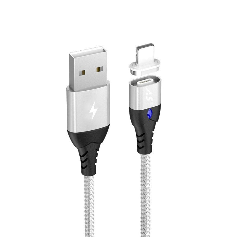 LED Magnetic Charging Cable Lightning Micro USB Type-C Phone