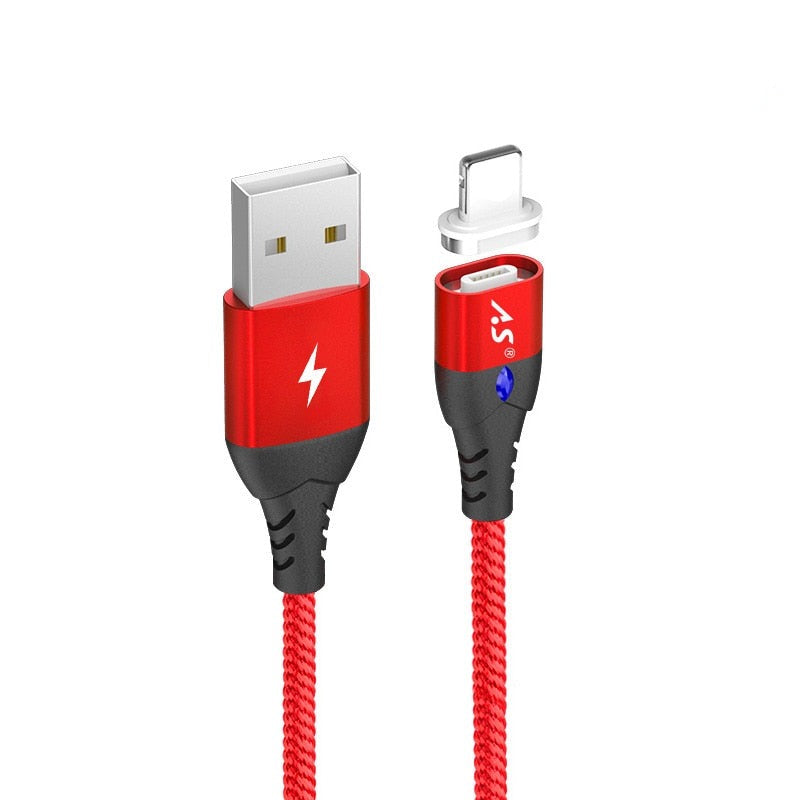 LED Magnetic Charging Cable Lightning Micro USB Type-C Phone