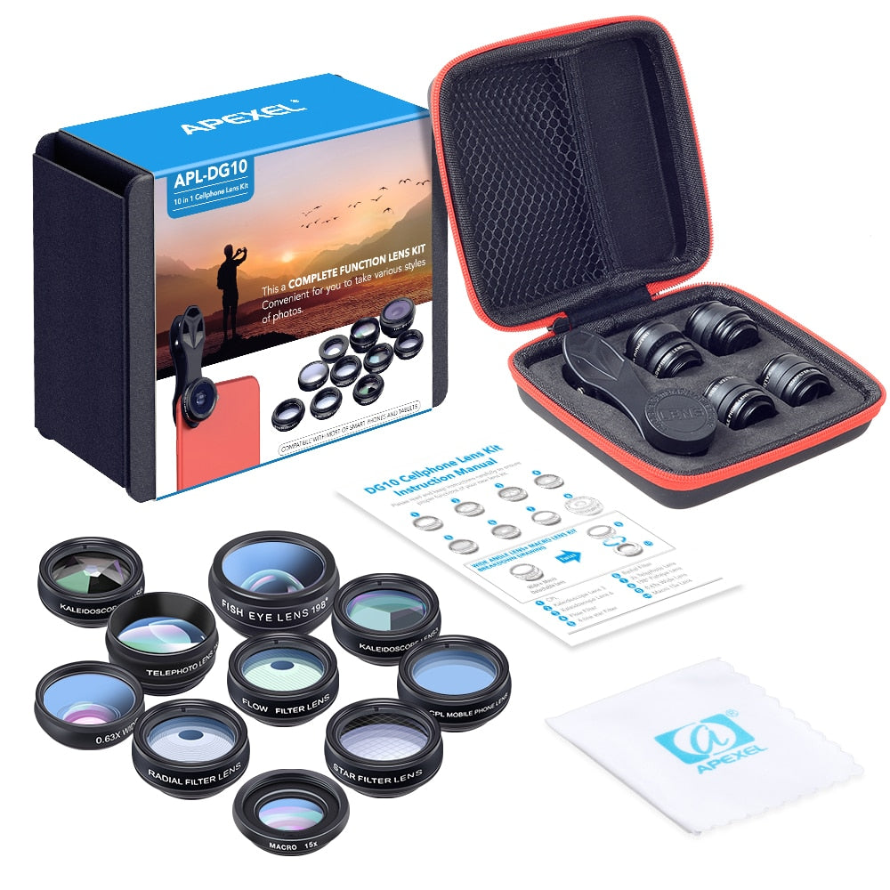 10-in-1 Mobile Phone Camera Lens Kit