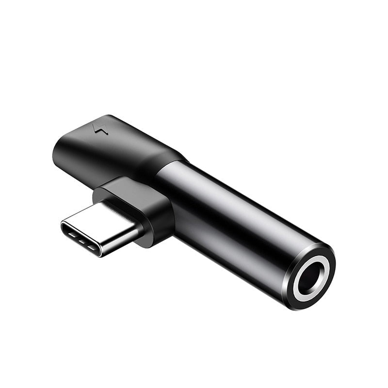 2-in-1 USB Type-C Converter to 3.5mm AUX Jack Adapter USB-C