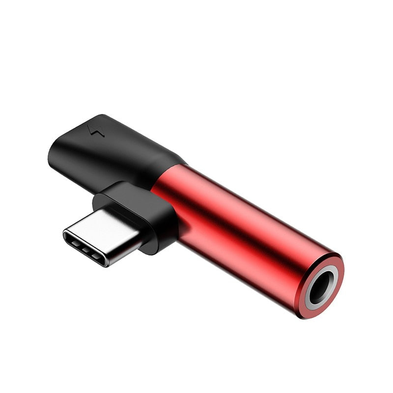 2-in-1 USB Type-C Converter to 3.5mm AUX Jack Adapter USB-C