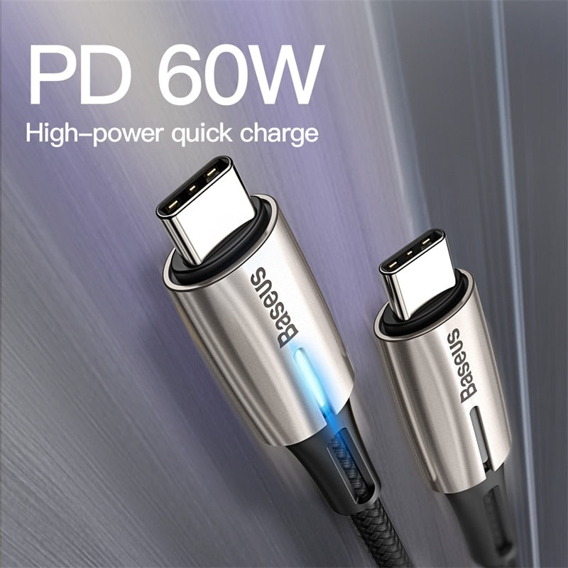 PD 60W USB C to USB Type C Cable for MacBook Pro Xiaomi Mi 9 8 Redmi K20 Pro