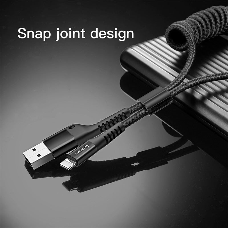 Spring USB Cable for iPhone Charger Quick Charging Data
