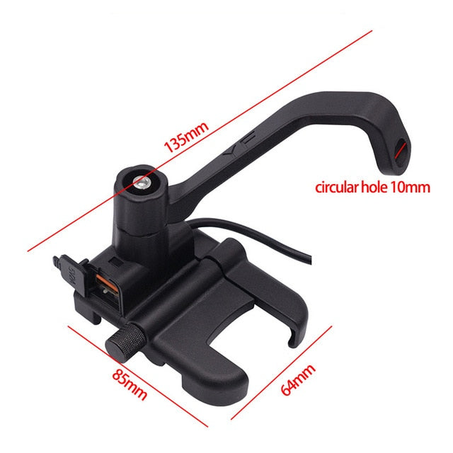 Motorcycle Universal Aluminum Alloy Phone Holder With USB Charger Handlebar Bracket for