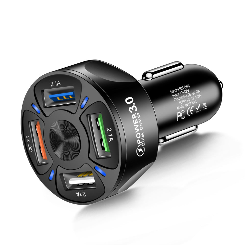 18W Universal 4-Port Car USB Charger