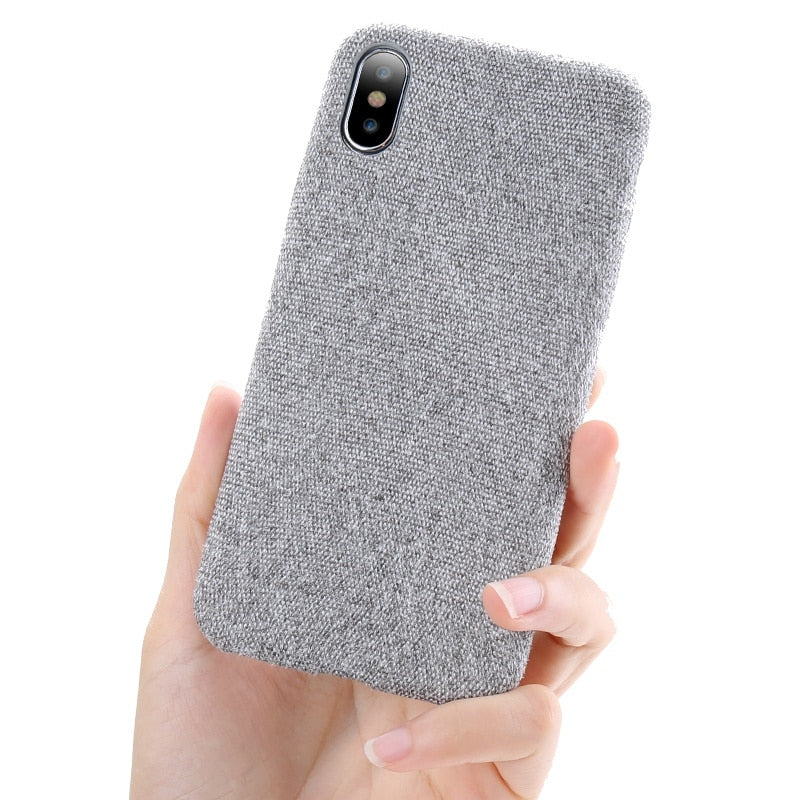 Ultra-Thin Cloth-Texture Case for iPhone 7/8/X/XS Max Soft Silicone TPU