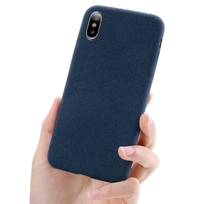 Ultra-Thin Cloth-Texture Case for iPhone 7/8/X/XS Max Soft Silicone TPU
