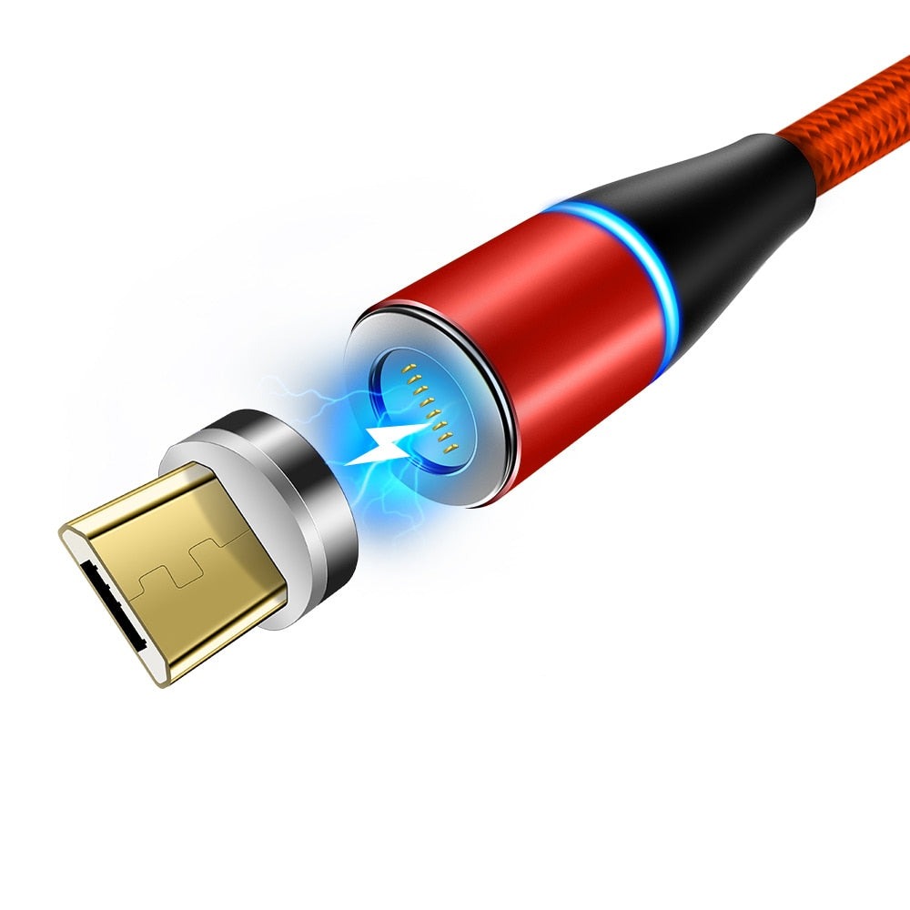 2m Fast 3A Magnetic Cable Quick Charge 3.0 Micro USB Charger Type-C