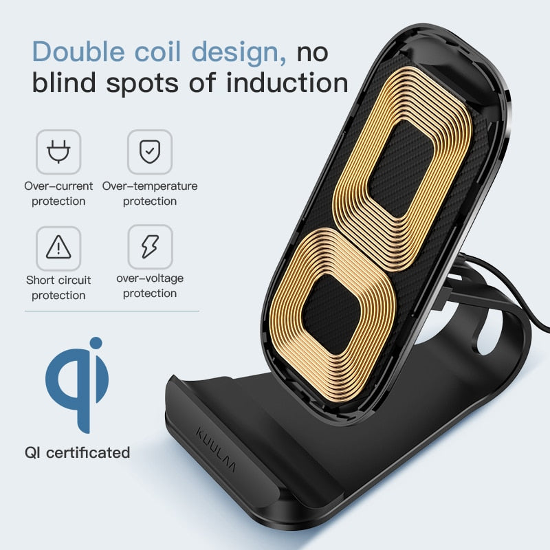 Qi Wireless Charger 10W for iPhone Samsung Xiaomi Fast Wireless Charging Dock