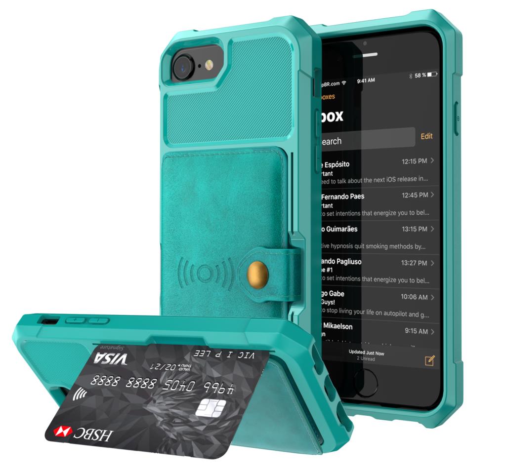 Luxury Retro PU Leather Magnetic Absorption Wallet Case for iPhone