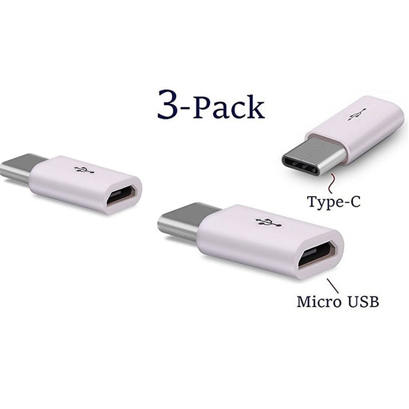 Mini  3-Piece Micro USB To typeC Adapter For Samsung S8 S9 Xiaomi Huawei Phone Charger Usbc Micro To C
