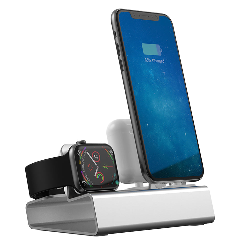 NEW Aluminum 3 in 1 Charging Dock For iPhone X XR XS Max 8 7 Apple Watch Charger Holder For iWatch