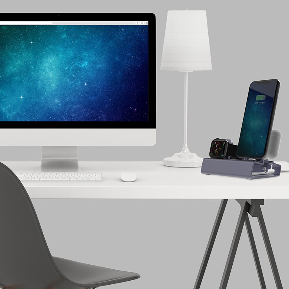 NEW Aluminum 3 in 1 Charging Dock For iPhone X XR XS Max 8 7 Apple Watch Charger Holder For iWatch