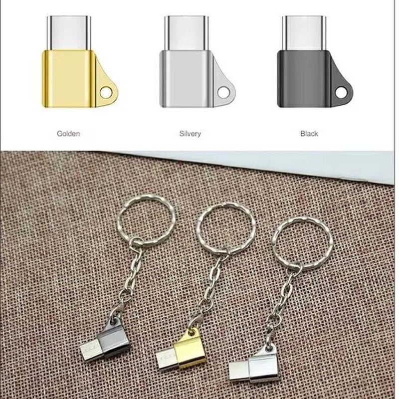 USB C 3.1 Type C Male to Micro USB Female Converter Connector Keychain For Huawei zte xiaomi