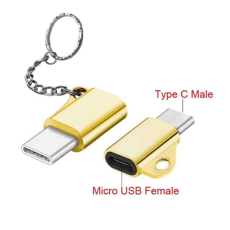 USB C 3.1 Type C Male to Micro USB Female Converter Connector Keychain For Huawei zte xiaomi