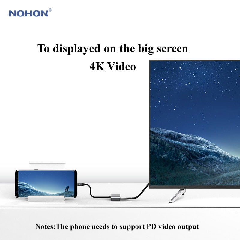 USB Type-C HUB to HDMI VGA Adapter for MacBook Samsung Galaxy S9/Note 9 Huawei P20 Pro Mate 20