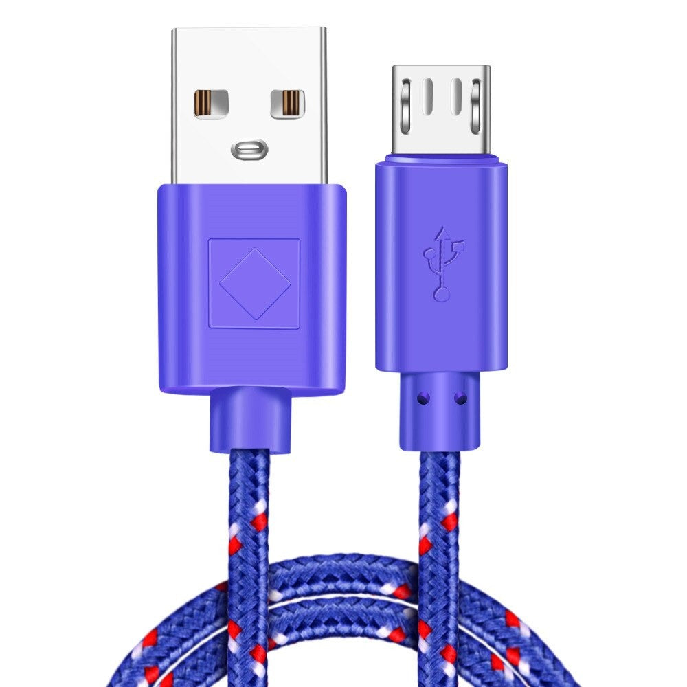 Nylon Braided Micro USB Cable Data Sync USB Charger Cable For Samsung HTC Huawei Xiaomi Android