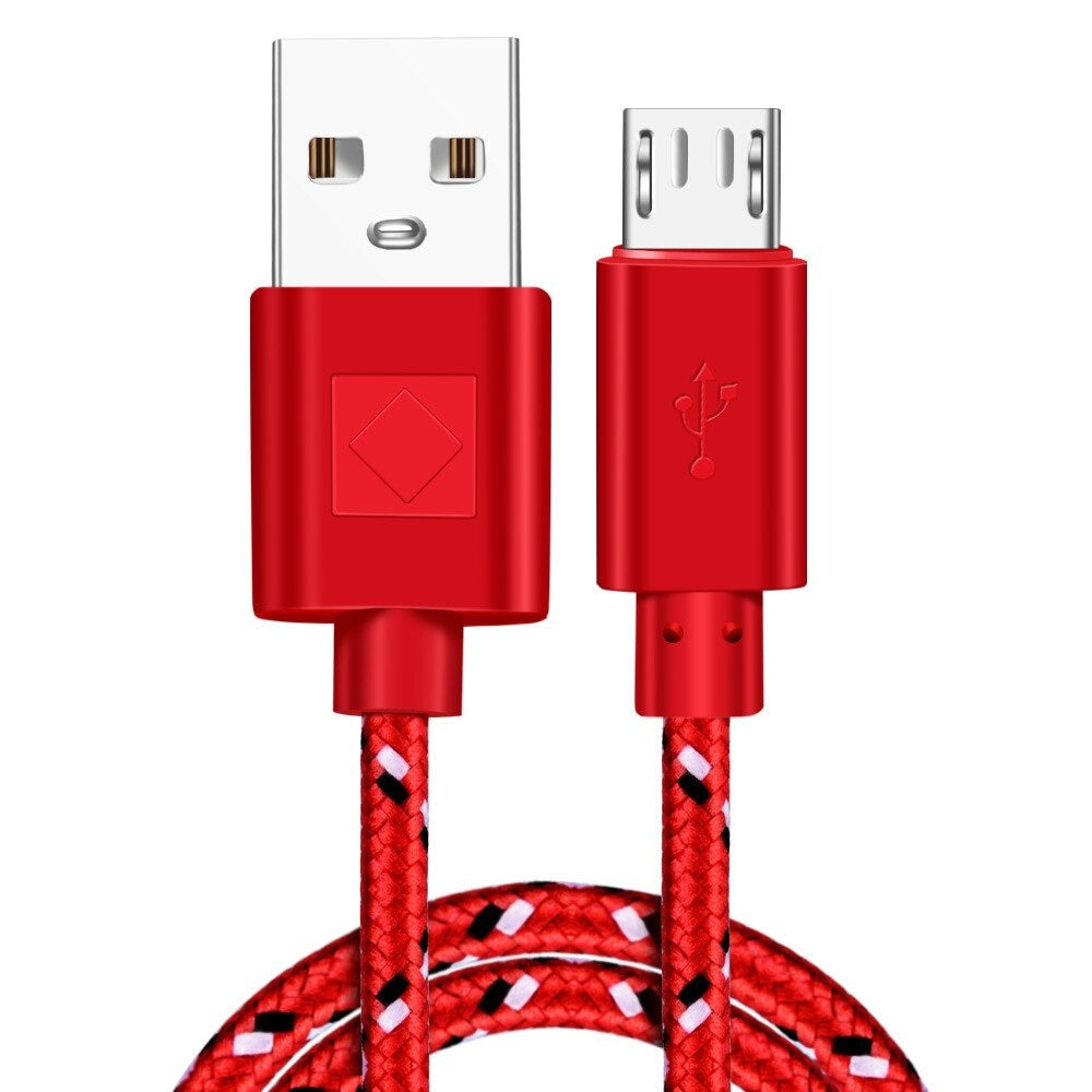 Nylon Braided Micro USB Cable Data Sync USB Charger Cable For Samsung HTC Huawei Xiaomi Android