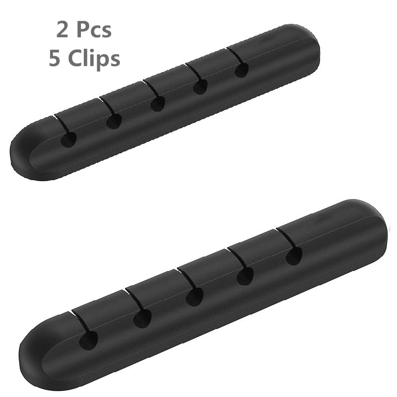 Overfly Cable Organizer Silicone USB Cable Winder Flexible Cable Management Clips Cable Holder For